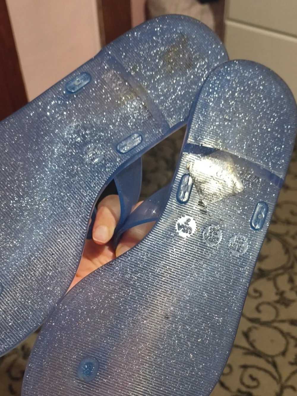 Women's Kate Spade Ny Blue Jelly Sandals with Silver Accent